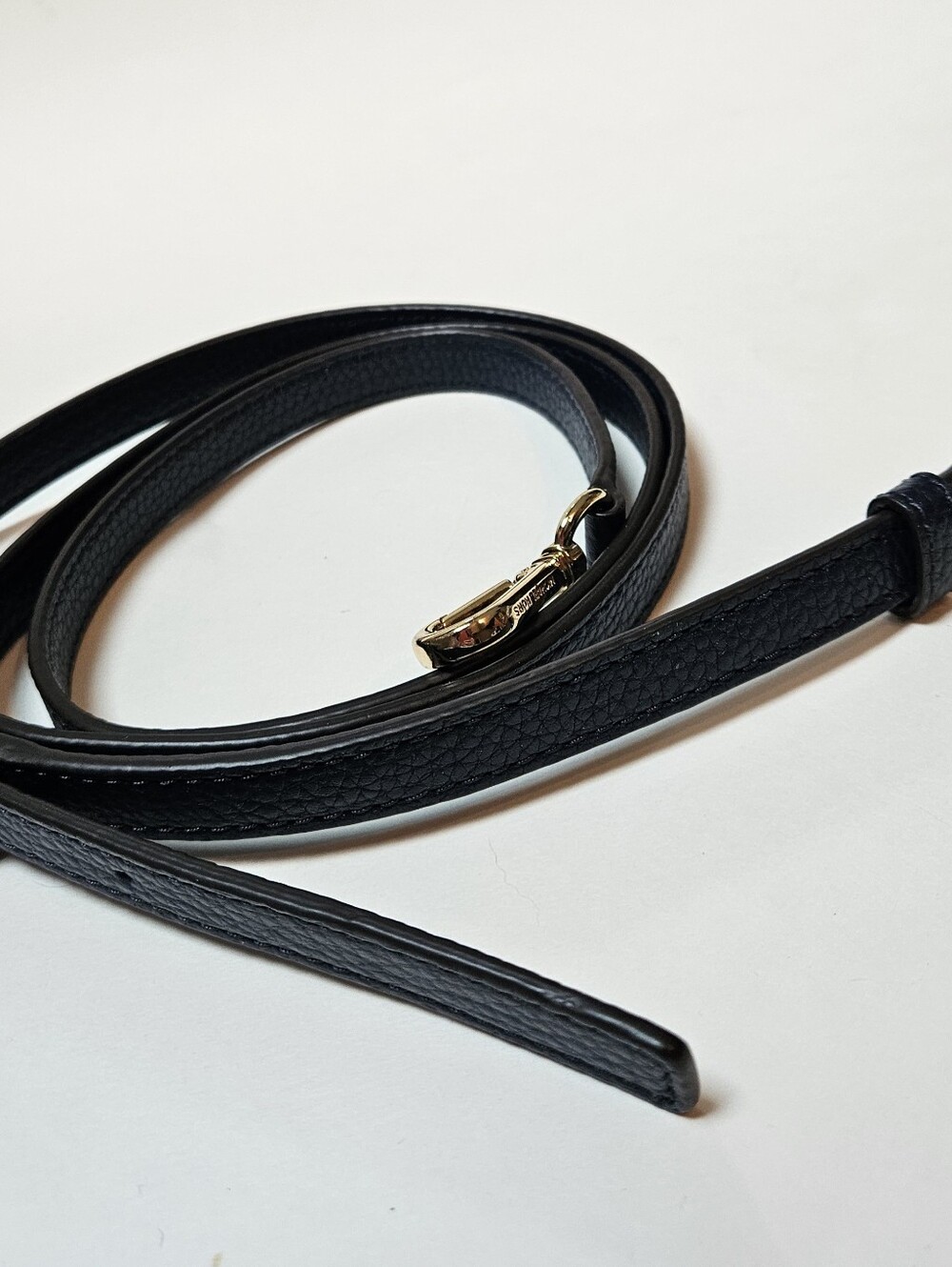 Michael Kors Navy Blue Pebbled Leather Adjustable Handbag Strap Gold Hardware
